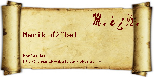 Marik Ábel névjegykártya