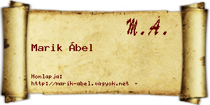 Marik Ábel névjegykártya