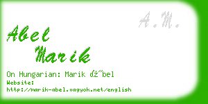 abel marik business card